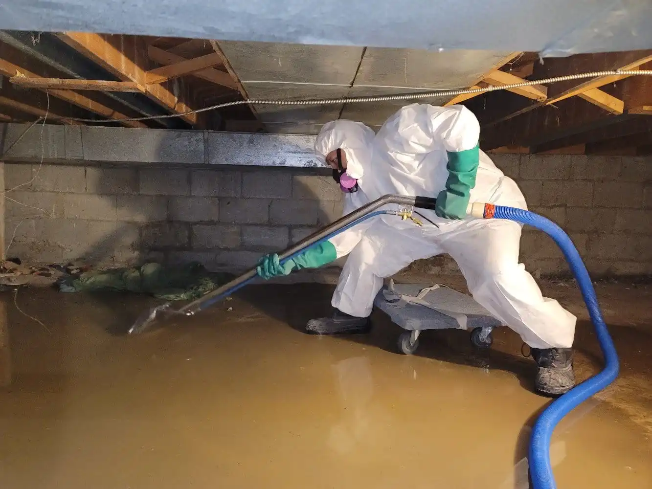 Water damage restoration in Lutz FL - Safe Structure Group crew performing emergency water extraction