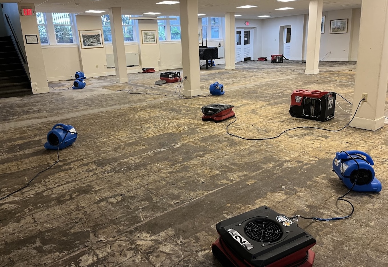 Commercial water damage restoration and flood cleanup